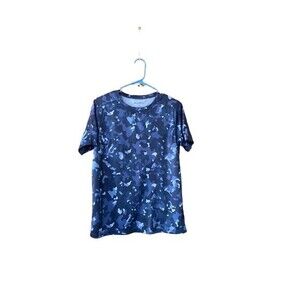 Ideology Boys T Shirt Youth Size XL Blue Camo Shirt Short Sleeve Activewear